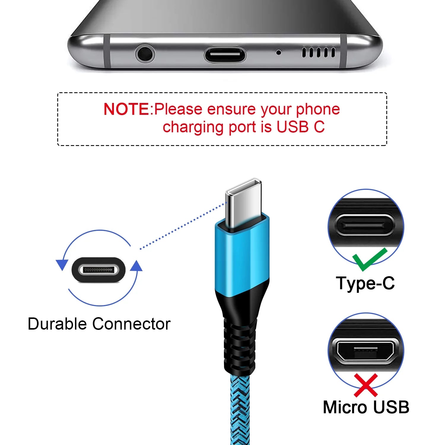 USB C to USB C Cable 6Ft, 3PACK Charging Cable 6Ft USBC Type C Fast Charging Cord Charger Compatible with Android Samsung Charger Type C