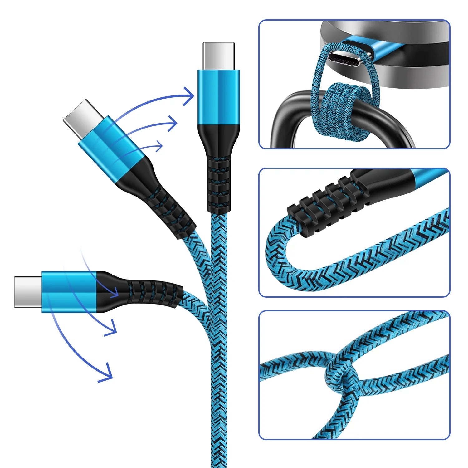 USB C to USB C Cable 6Ft, 3PACK Charging Cable 6Ft USBC Type C Fast Charging Cord Charger Compatible with Android Samsung Charger Type C